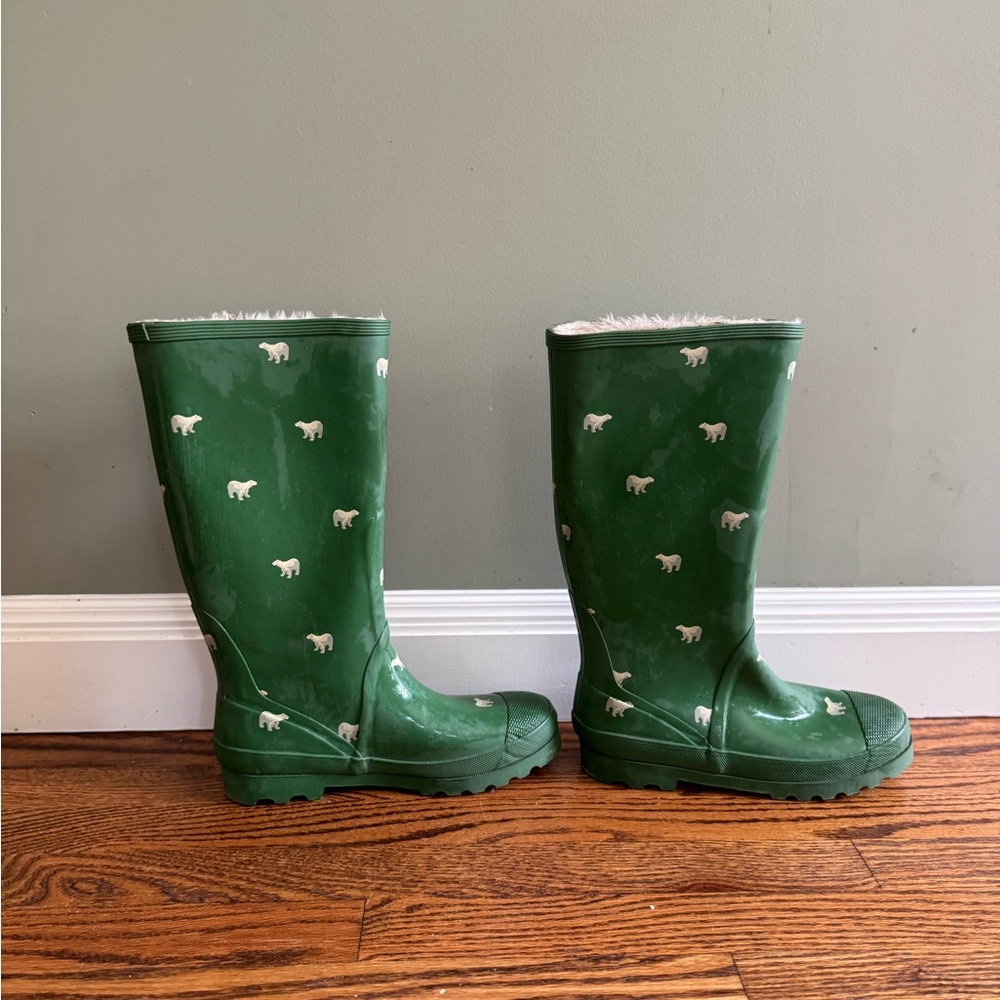 Green Women's Winter Rain Boots